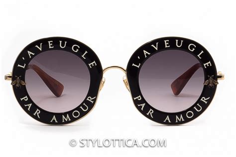 lunette gucci l'aveugle par amour homme|GUCCI Metal L'Aveugle Par Amour Round Frame Sunglasses .